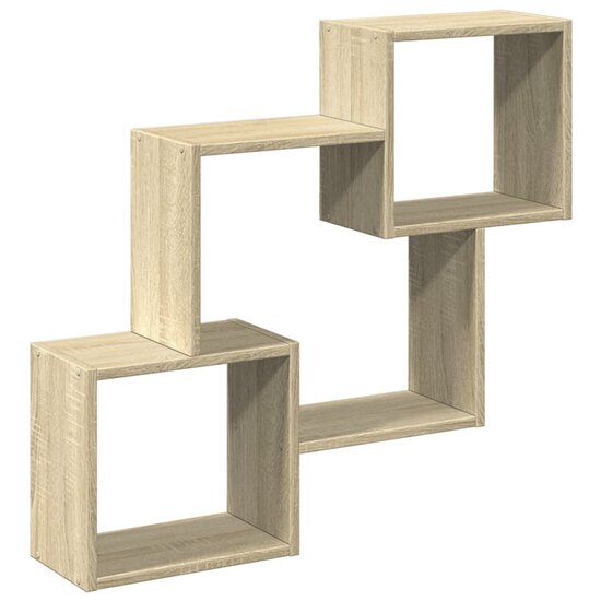 Wandkast 78x18x71 cm bewerkt hout sonoma eikenkleurig