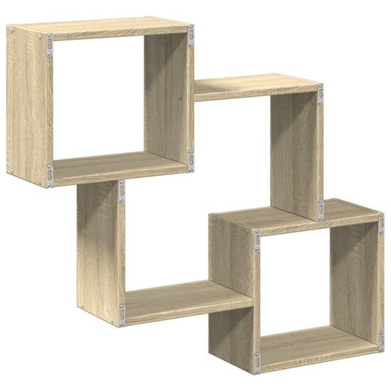 Wandkast 78x18x71 cm bewerkt hout sonoma eikenkleurig