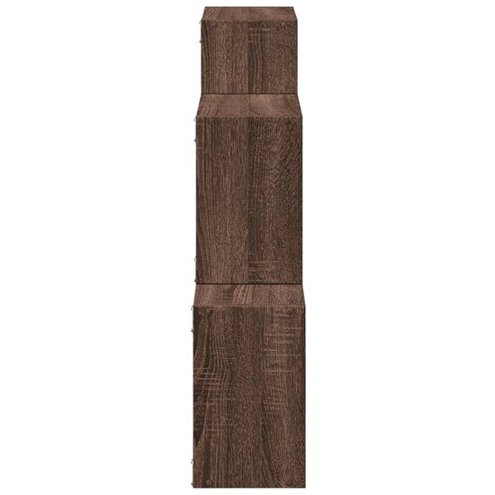 Wandkast 78x18x71 cm bewerkt hout bruin eikenkleur