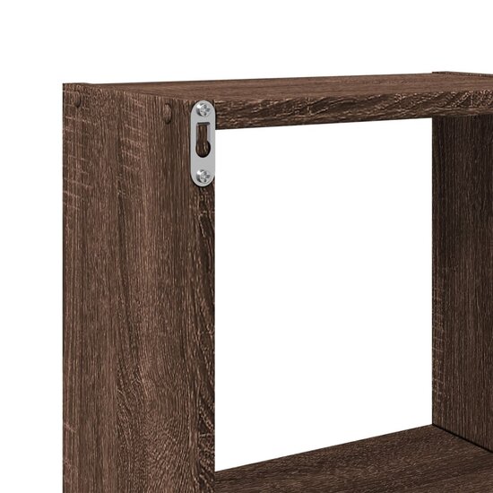 Wandkast 78x18x71 cm bewerkt hout bruin eikenkleur