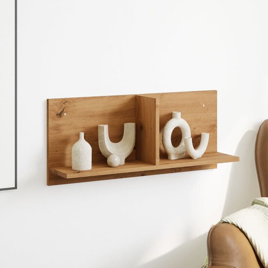 Wandkast 70X16,5X30 Cm Bewerkt Hout Artinsanaal Eikenkleurig 70 x 16.5 x 30 cm artisanaal eikenkleurig