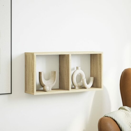 Wandkast 60x16x30 cm bewerkt hout sonoma eikenkleurig