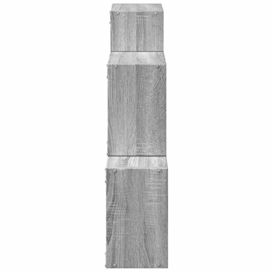 Wandkast 78X18X71 Cm Bewerkt Hout Eikenkleurig Grijs sonoma