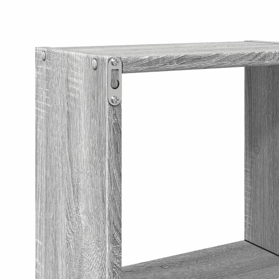 Wandkast 78X18X71 Cm Bewerkt Hout Eikenkleurig Grijs sonoma