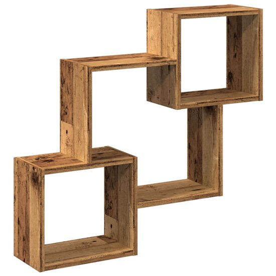 Wandkast 78X18X71 Cm Bewerkt Hout Kleurig Oud hout