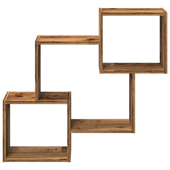 Wandkast 78X18X71 Cm Bewerkt Hout Kleurig Oud hout