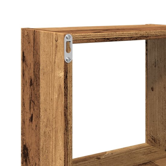 Wandkast 78X18X71 Cm Bewerkt Hout Kleurig Oud hout