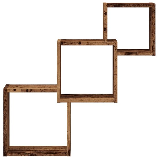 Wandplanken Kubus 68X15X68 Cm Bewerkt Hout Kleurig Oud hout