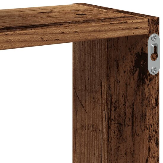Wandplanken Kubus 68X15X68 Cm Bewerkt Hout Kleurig Oud hout