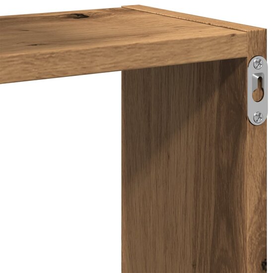 Wandplanken Kubus 68X15X68Cm Bewerkt Hout Artisanaal Eikenkleur artisanaal eikenkleurig