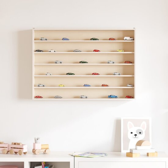 Houten Verzamelvitrine Met 6 Planken 80X8,5X55 Cm 80 x 8.5 x 55 cm