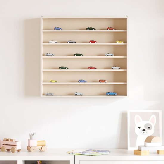 Houten Verzamelvitrine Met 6 Planken 60X8,5X55 Cm 60 x 8.5 x 55 cm