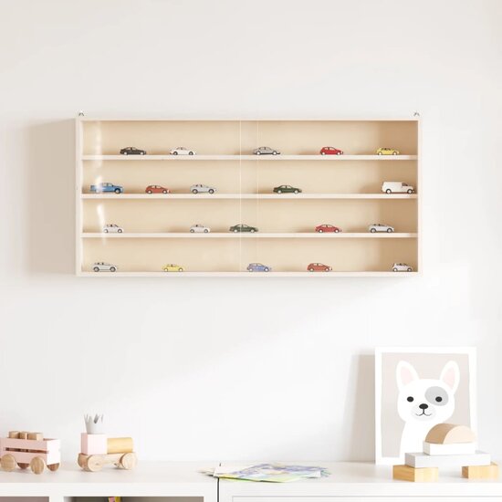 Houten Verzamelvitrine Met Deuren 80X8,5X37 Cm 80 x 8.5 x 37 cm
