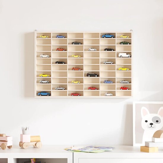 Houten Verzamelvitrine Met 60 Vakken 60X4,5X40,5 Cm 60 x 4.5 x 40.5 cm