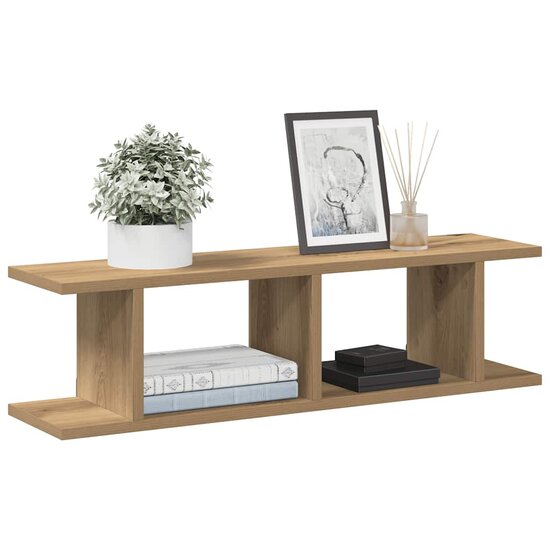 Wandschappen 75X18X20Cm Bewerkt Hout Artisanaal Eikenkleur Artisanaal Eikenkleurig 75 x 18 x 20 cm