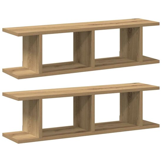 Wandschappen 75X18X20Cm Bewerkt Hout Artisanaal Eikenkleur Artisanaal Eikenkleurig 75 x 18 x 20 cm