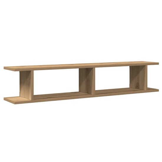 Wandschappen 2 st 105x18x20 cm bewerkt hout artisanaal eiken