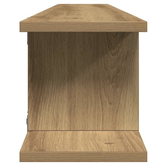 Wandschappen 2 st 105x18x20 cm bewerkt hout artisanaal eiken
