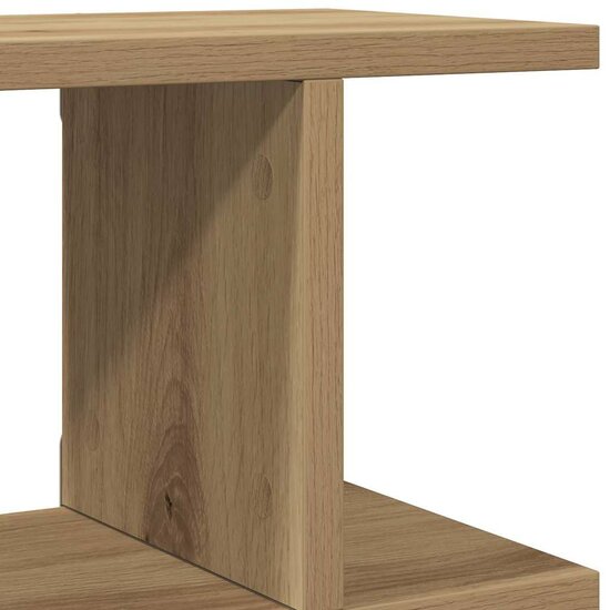 Wandschappen 2 st 105x18x20 cm bewerkt hout artisanaal eiken