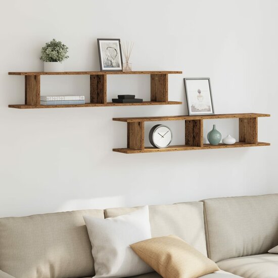 Wandschappen Bewerkt Hout Kleurig Oud Hout 105 x 18 x 20 cm