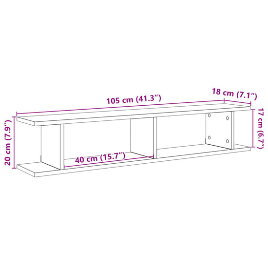 Wandschappen Bewerkt Hout Kleurig Oud Hout 105 x 18 x 20 cm