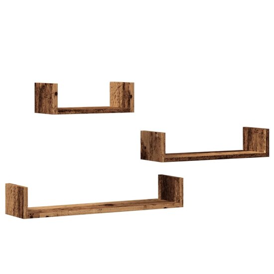 Wandschappen Bewerkt Hout Kleurig Oud Hout 60 x 15 x 10 cm