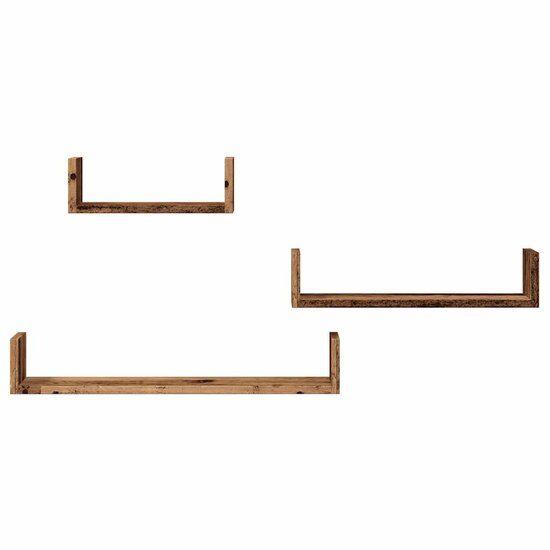 Wandschappen Bewerkt Hout Kleurig Oud Hout 60 x 15 x 10 cm