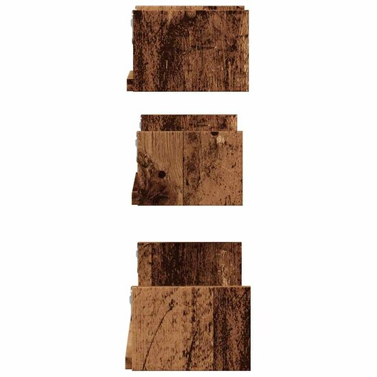 Wandschappen Bewerkt Hout Kleurig Oud Hout 60 x 15 x 10 cm