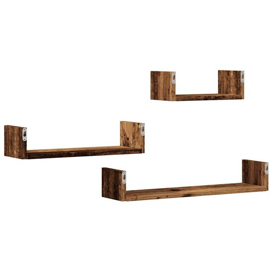 Wandschappen Bewerkt Hout Kleurig Oud Hout 60 x 15 x 10 cm