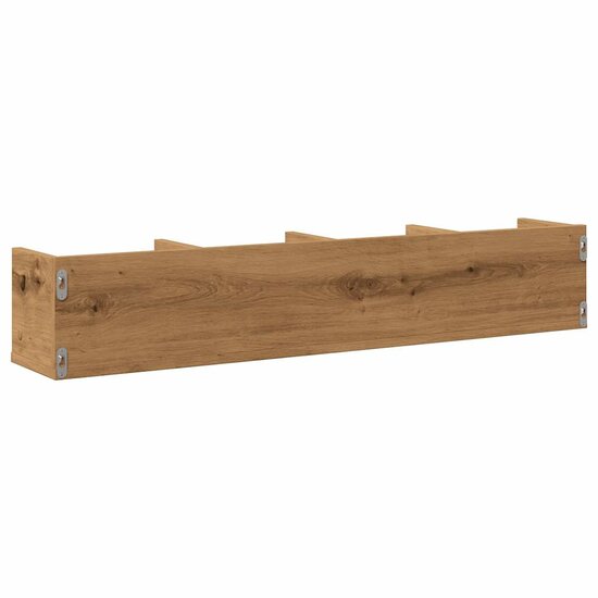 Cd-Wandschap 100X18X18 Cm Bewerkt Hout artisanaal eikenkleurig