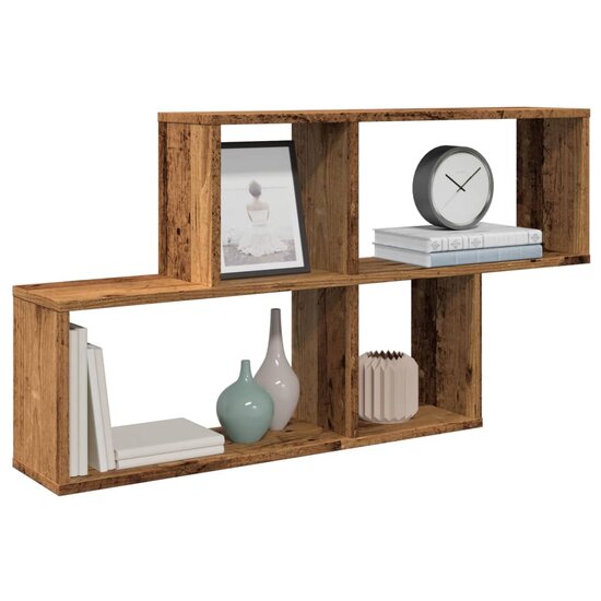 Wandschap 100X18X53 Cm Bewerkt Hout Kleurig Oud hout