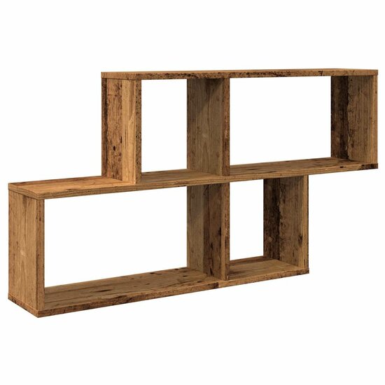 Wandschap 100X18X53 Cm Bewerkt Hout Kleurig Oud hout