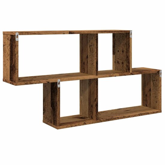 Wandschap 100X18X53 Cm Bewerkt Hout Kleurig Oud hout