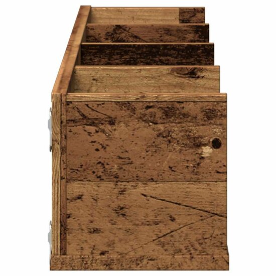 Cd-wandschap 100x18x18 cm bewerkt hout oud houtkleurig