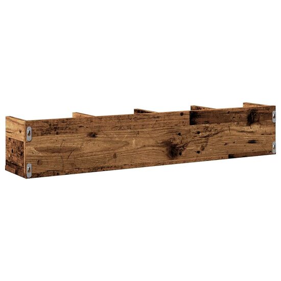Cd-wandschap 100x18x18 cm bewerkt hout oud houtkleurig