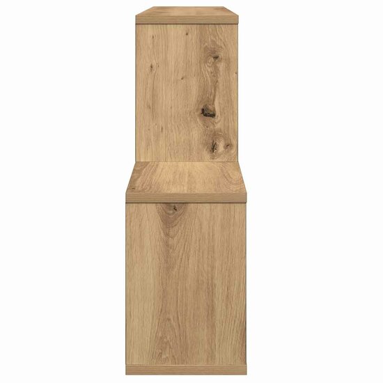 Wandschap 100x18x53 cm bewerkt hout artisanaal eikenkleurig