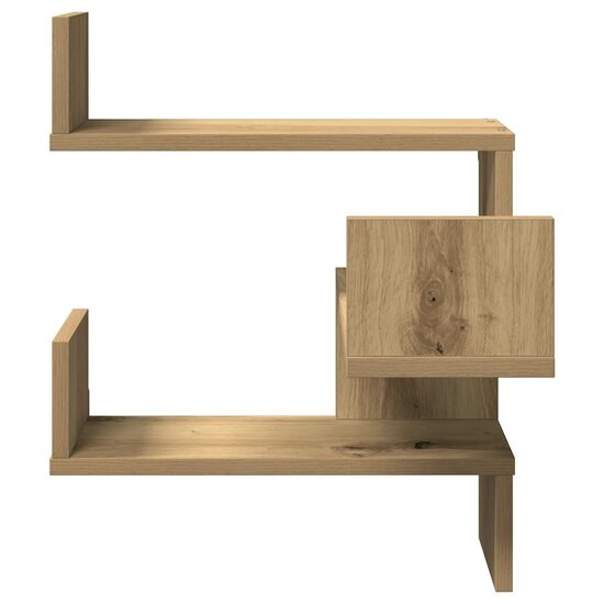 Hoekwandschap 40X40X49,5 Cm Bewerkt Hout Artisanaal Eiken 1 artisanaal eikenkleurig