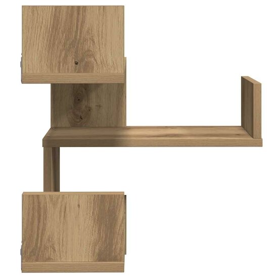 Hoekwandschap 40X40X49,5 Cm Bewerkt Hout Artisanaal Eiken 1 artisanaal eikenkleurig