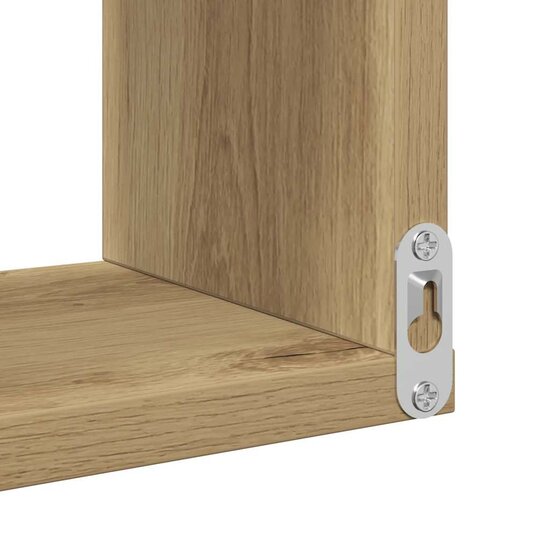 Hoekwandschap 40X40X49,5 Cm Bewerkt Hout Artisanaal Eiken 1 artisanaal eikenkleurig