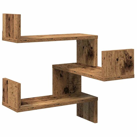 Hoekwandschappen 40X40X49,5 Cm Bewerkt Hout Kleur 2 Oud hout 1