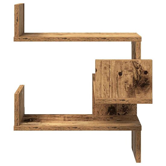 Hoekwandschappen 40X40X49,5 Cm Bewerkt Hout Kleur 2 Oud hout 1
