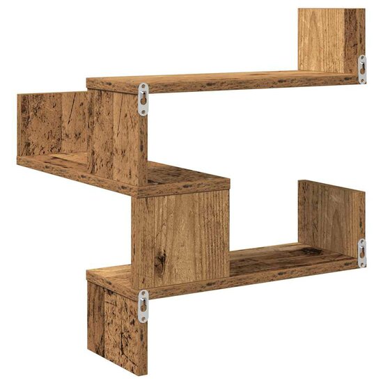 Hoekwandschappen 40X40X49,5 Cm Bewerkt Hout Kleur 2 Oud hout 1