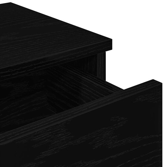 Wandschap Met Lades Bewerkt Hout 60 x 25 x 15 cm Zwart