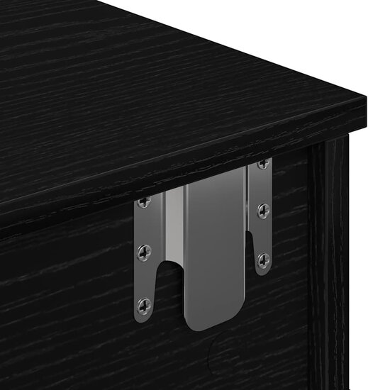 Wandschap Met Lades Bewerkt Hout 60 x 25 x 15 cm Zwart
