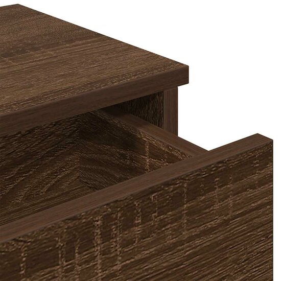 Wandschap Met Lades Bewerkt Hout Ig 80 x 31 x 17 cm bruin eikenkleur