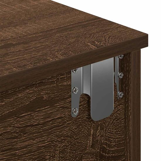 Wandschap Met Lades Bewerkt Hout Ig 80 x 31 x 17 cm bruin eikenkleur