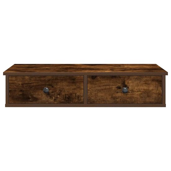 Wandschap Met Lades Bewerkt Hout Kleur 80 x 31 x 17 cm Gerookt eiken