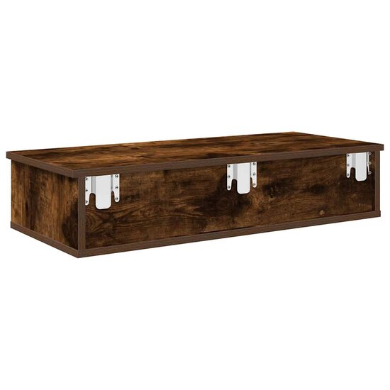 Wandschap Met Lades Bewerkt Hout Kleur 80 x 31 x 17 cm Gerookt eiken