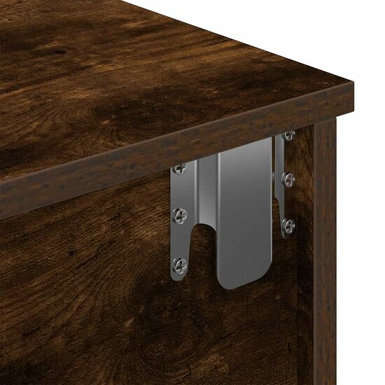Wandschap Met Lades Bewerkt Hout Kleur 80 x 31 x 17 cm Gerookt eiken