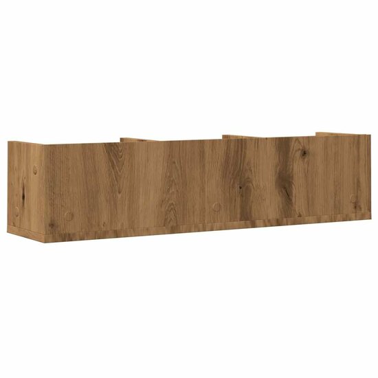 Cd-Wandschap 75X18X18 Cm Bewerkt Hout artisanaal eikenkleurig